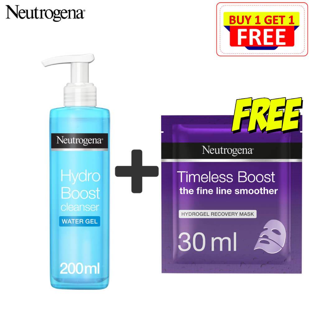 Neutrogena Hydro Boost Cleanser 200ml + Free Timeless Boost Mask