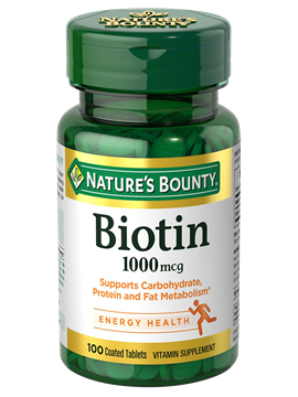 Nature's Bounty Biotin, 1000mcg, 100 Coated Tablets